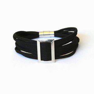 Suede Leather Bracelet - Black